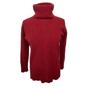 Cynthia Rowley 100% 2 Ply Cashmere Ribbed Turtleneck Sweater Burgundy  Women’s M